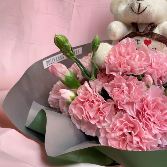 Happy Bear Pink Buketi